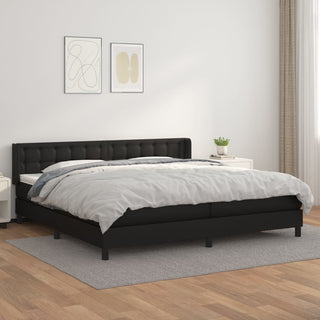 Boxspring Met Matras Kunstleer Zwart