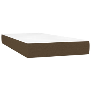 Boxspring Met Matras En Led Stof Donkerbruin 200X200 Cm