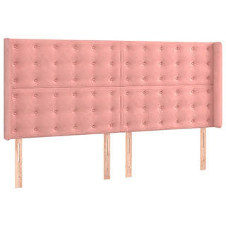 Boxspring Met Matras En Led Fluweel Roze 180X200 Cm