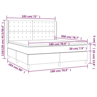 Boxspring Met Matras En Led Fluweel Roze 180X200 Cm