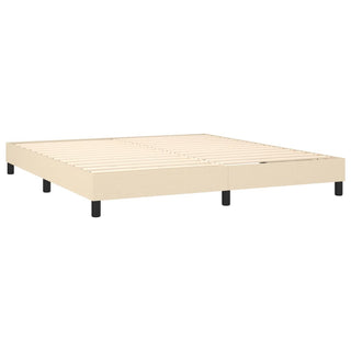 Boxspring Met Matras Stof Crèmekleurig 180X200 Cm