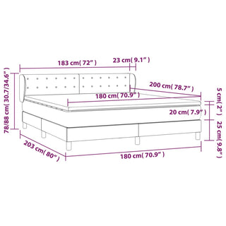 Boxspring Met Matras Stof Crèmekleurig 180X200 Cm