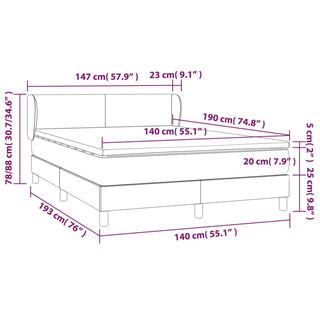 Boxspring Met Matras Stof Donkerbruin 140X190 Cm