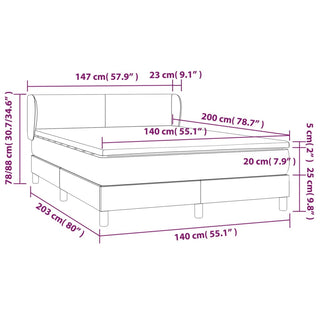 Boxspring Met Matras Stof Donkerbruin 140X200 Cm