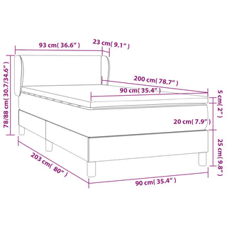 Boxspring Met Matras Fluweel Lichtgrijs