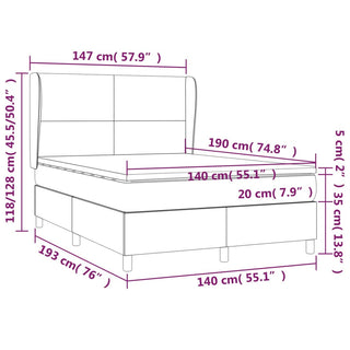 Boxspring Met Matras Stof Donkerbruin 140X190 Cm