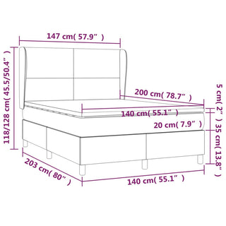 Boxspring Met Matras Stof Donkerbruin 140X200 Cm