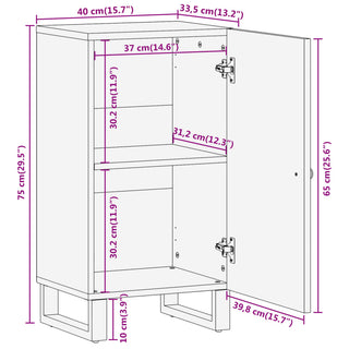 Dressoir 40X33,5X75 Cm Massief Mangohout Bruin En Zwart