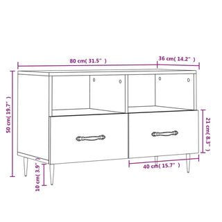 Tv-Meubel 80X36X50 Cm Bewerkt Hout