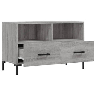 Tv-Meubel 80X36X50 Cm Bewerkt Hout Eikenkleurig