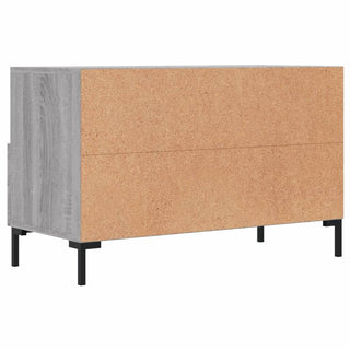 Tv-Meubel 80X36X50 Cm Bewerkt Hout Eikenkleurig