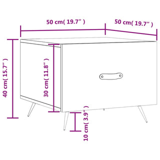 Salontafel 50X50X40 Cm Bewerkt Hout Kleurig