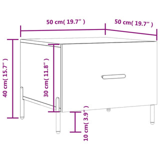 Salontafel 50X50X35 Cm Bewerkt Hout Kleurig