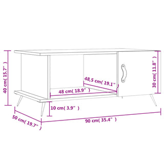 Salontafel 90X50X40 Cm Bewerkt Hout Kleurig