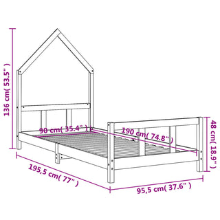 Kinderbedframe Massief Grenenhout