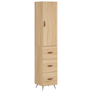 Hoge Kast 34,5X34X180 Cm Bewerkt Hout Kleurig