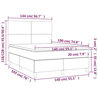 Boxspring Met Matras Stof Donkerbruin 140X190 Cm