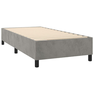 Boxspring Met Matras Fluweel Lichtgrijs