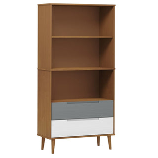 Boekenkast Molde 85X35X70,5 Cm Massief Grenenhout