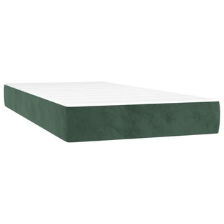 Boxspring Met Matras Fluweel Donkergroen 80X200 Cm