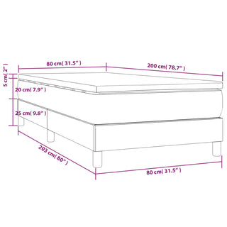 Boxspring Met Matras Fluweel Donkergroen 80X200 Cm