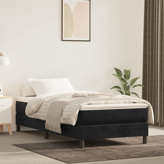 Boxspring Met Matras Fluweel Zwart