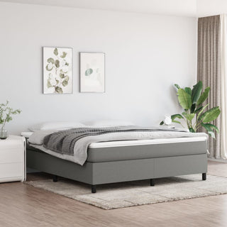 Boxspring Met Matras Stof Donkergrijs