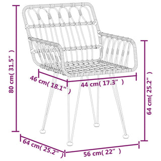 Tuinstoelen Met Armleuning 56X64X80 Cm Pe-Rattan