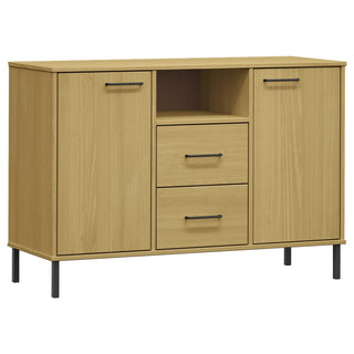 Dressoir Met Metalen Poten Oslo 3X40X77 Cm Grenenhout