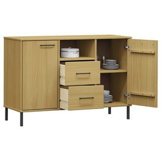 Dressoir Met Metalen Poten Oslo 3X40X77 Cm Grenenhout