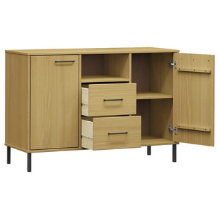 Dressoir Met Metalen Poten Oslo 3X40X77 Cm Grenenhout