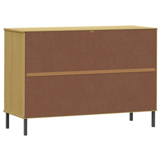 Dressoir Met Metalen Poten Oslo 3X40X77 Cm Grenenhout