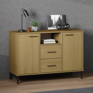 Dressoir Met Metalen Poten Oslo 3X40X77 Cm Grenenhout