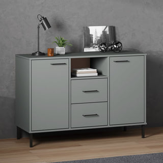 Dressoir Met Metalen Poten Oslo 3X40X77 Cm Grenenhout