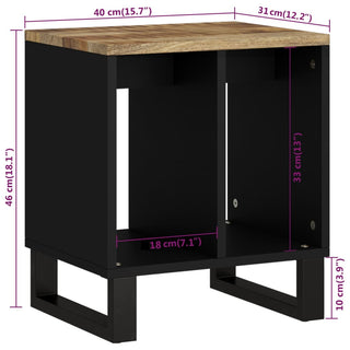 Bijzettafel 40X31X46 Cm Massief Mangohout En Bewerkt Hout