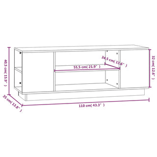 Tv-Meubel 110X35X40,5 Cm Massief Grenenhout