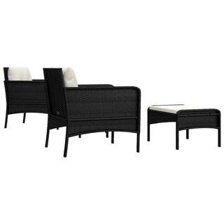 5-Delige Loungeset Met Kussens Poly Rattan