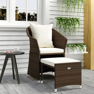 2-Delige Loungeset Met Kussens Poly Rattan