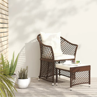 Loungeset Met Kussens Poly Rattan