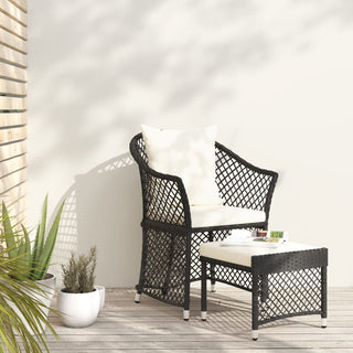 Loungeset Met Kussens Poly Rattan