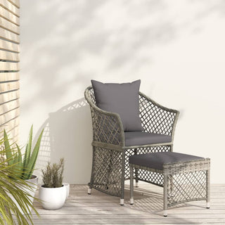 Loungeset Met Kussens Poly Rattan