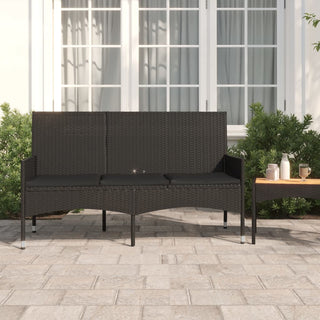 Tuinbank 3-Zits Met Kussens Poly Rattan