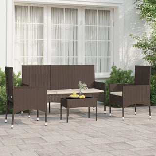 Loungeset Met Kussens Poly Rattan