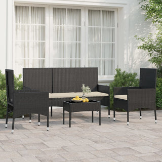 Loungeset Met Kussens Poly Rattan