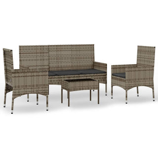 Loungeset Met Kussens Poly Rattan