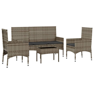 Loungeset Met Kussens Poly Rattan