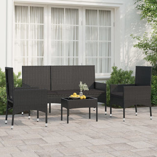 Loungeset Met Kussens Poly Rattan