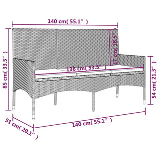 Loungeset Met Kussens Poly Rattan