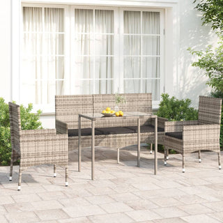 Loungeset Met Kussens Poly Rattan