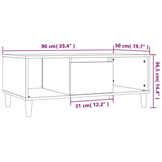 Salontafel 90X50X36,5 Cm Bewerkt Hout